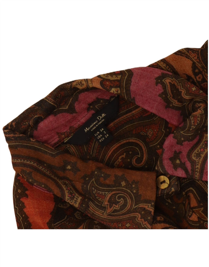 Massimo Dutti Camisa Oversize Mujer EU 34 2XS Marrón Paisley