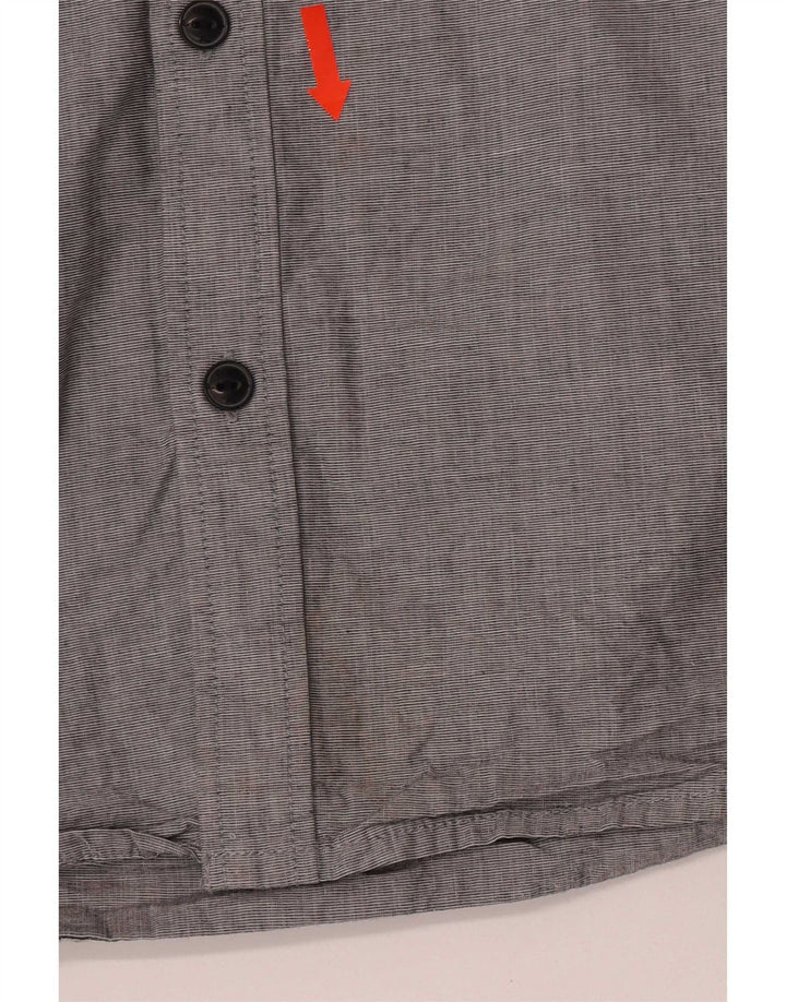 Jack & Jones Camisa con cuello vuelto para hombre, talla pequeña, algodón gris