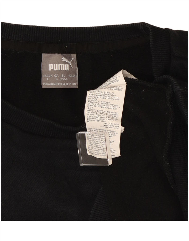 Puma Hombre Sudadera Jumper Grande Algodón Negro