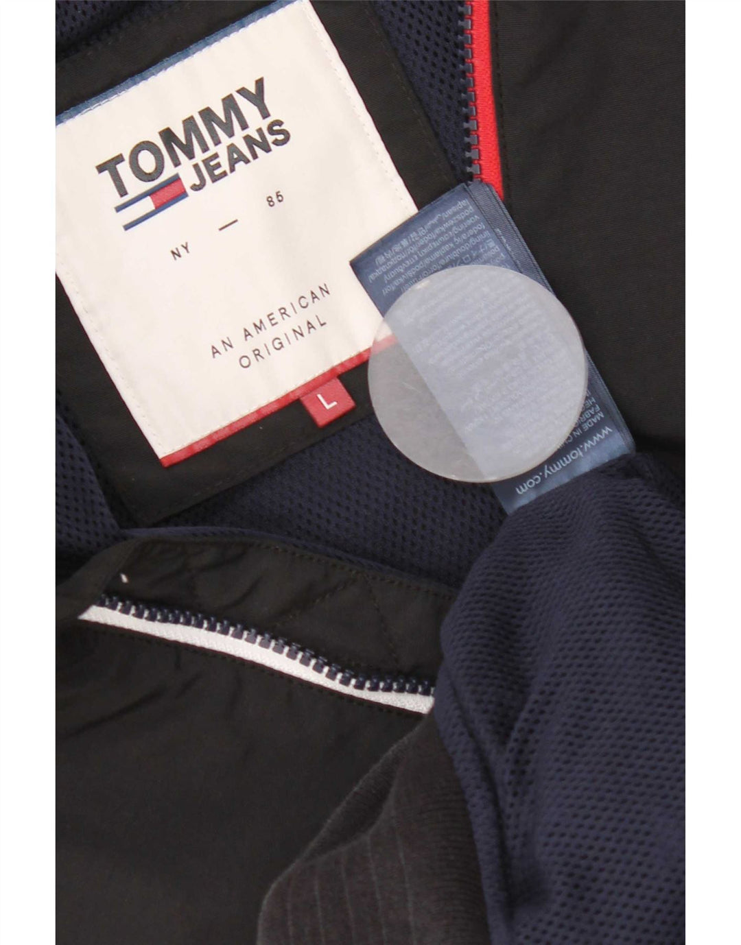 Tommy Hilfiger Chaqueta Bomber para Hombre UK 40 Large Nylon Negro