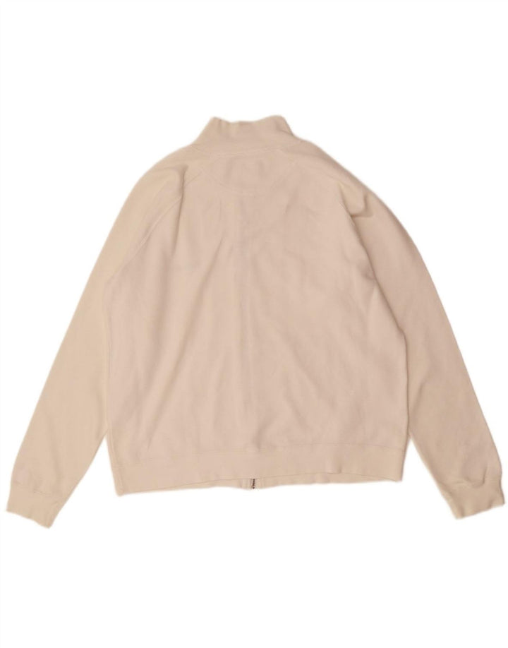 CHAMPION Womens Tracksuit Top Jacket UK 16 Large Off White Cotton