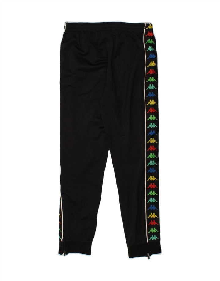 KAPPA Boys Graphic Tracksuit Trousers Joggers 13-14 Years  Black Polyester Vintage Kappa and Second-Hand Kappa from Messina Hembry 