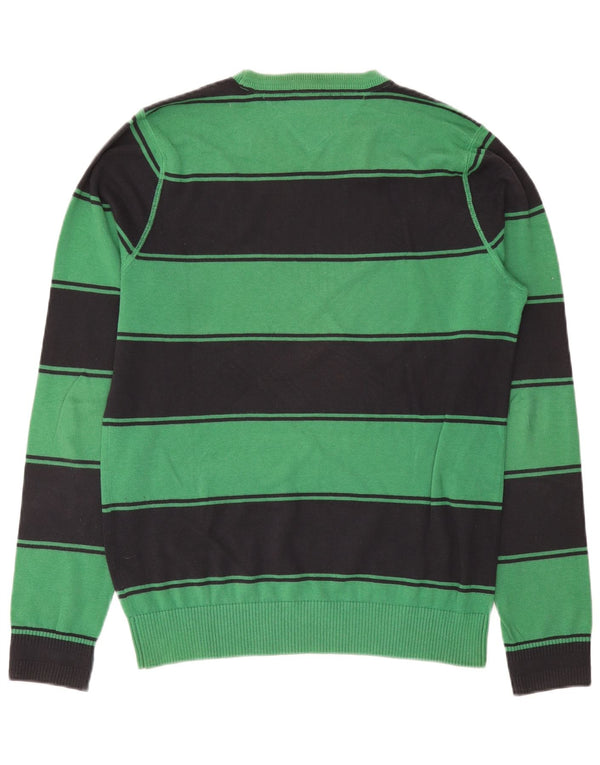 Tommy Hilfiger Jersey con Cuello Redondo para Hombre Jersey Grande de algodón a Rayas Verde