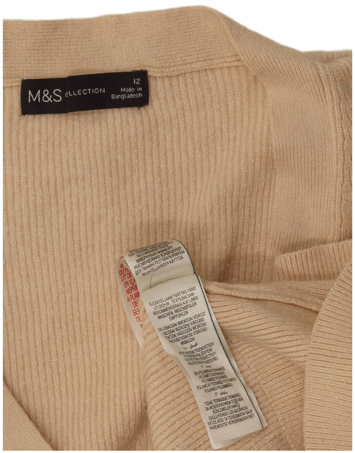 Marks & Spencer - Cárdigan corto para mujer, talla 40, viscosa beige mediana