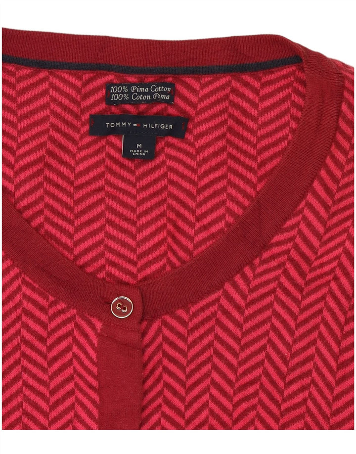 Tommy Hilfiger Suéter tipo cárdigan para mujer Reino Unido 14 Algodón en espiga rosa medio