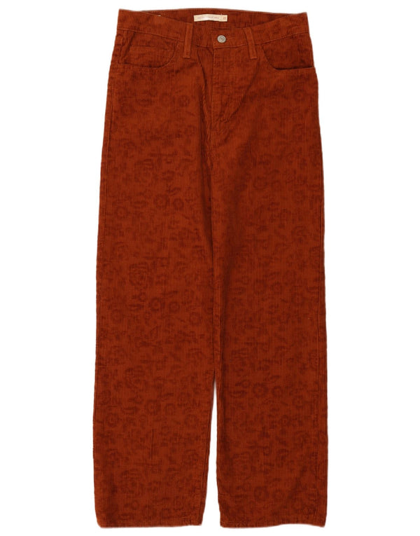 Pantalones Levi's Ribcage De Pana De Cintura Alta W27 L27 Marrón Floral