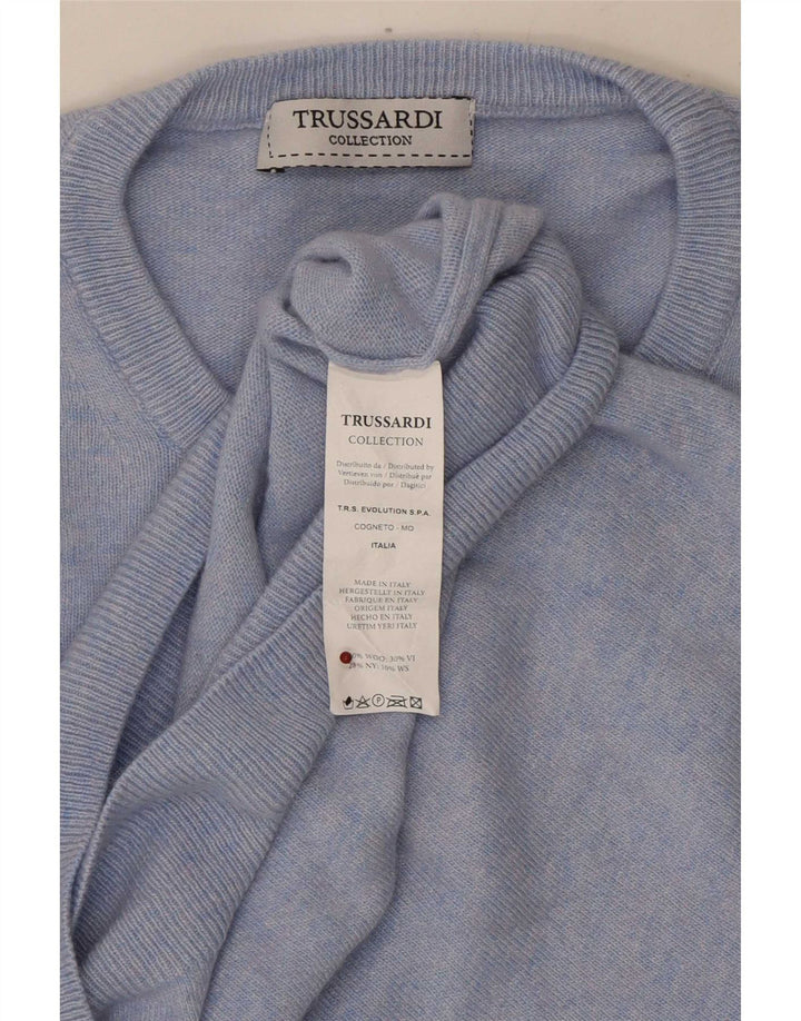 Jersey Trussardi Hombre Con Cuello Redondo De Lana Azul Medio