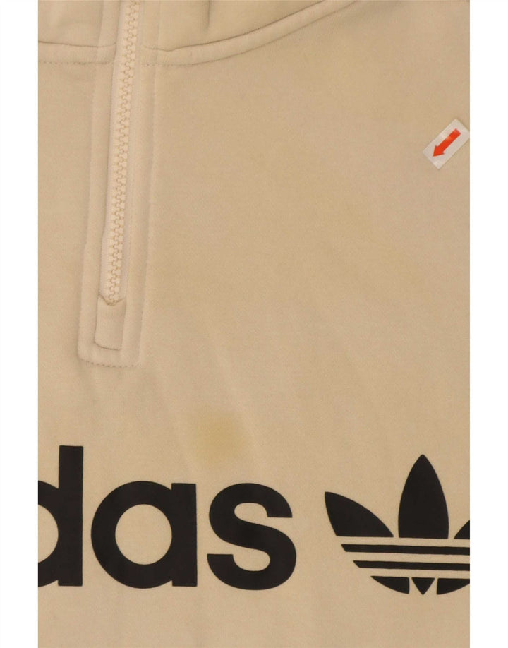 Adidas - Sudadera con gráfico de gran tamaño para mujer, talla 12, color beige mediano