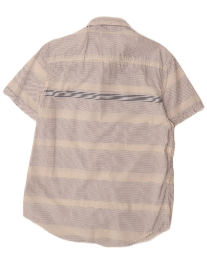 CALVIN KLEIN JEANS Camisa Manga Corta Hombre Algodón Rayas Azul Medio