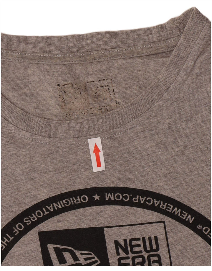 New Era Camiseta gráfica para hombre Top grande de algodón gris