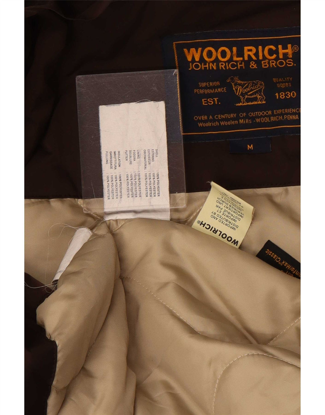 Woolrich Parka con capucha para mujer UK 44 Poliéster marrón medio
