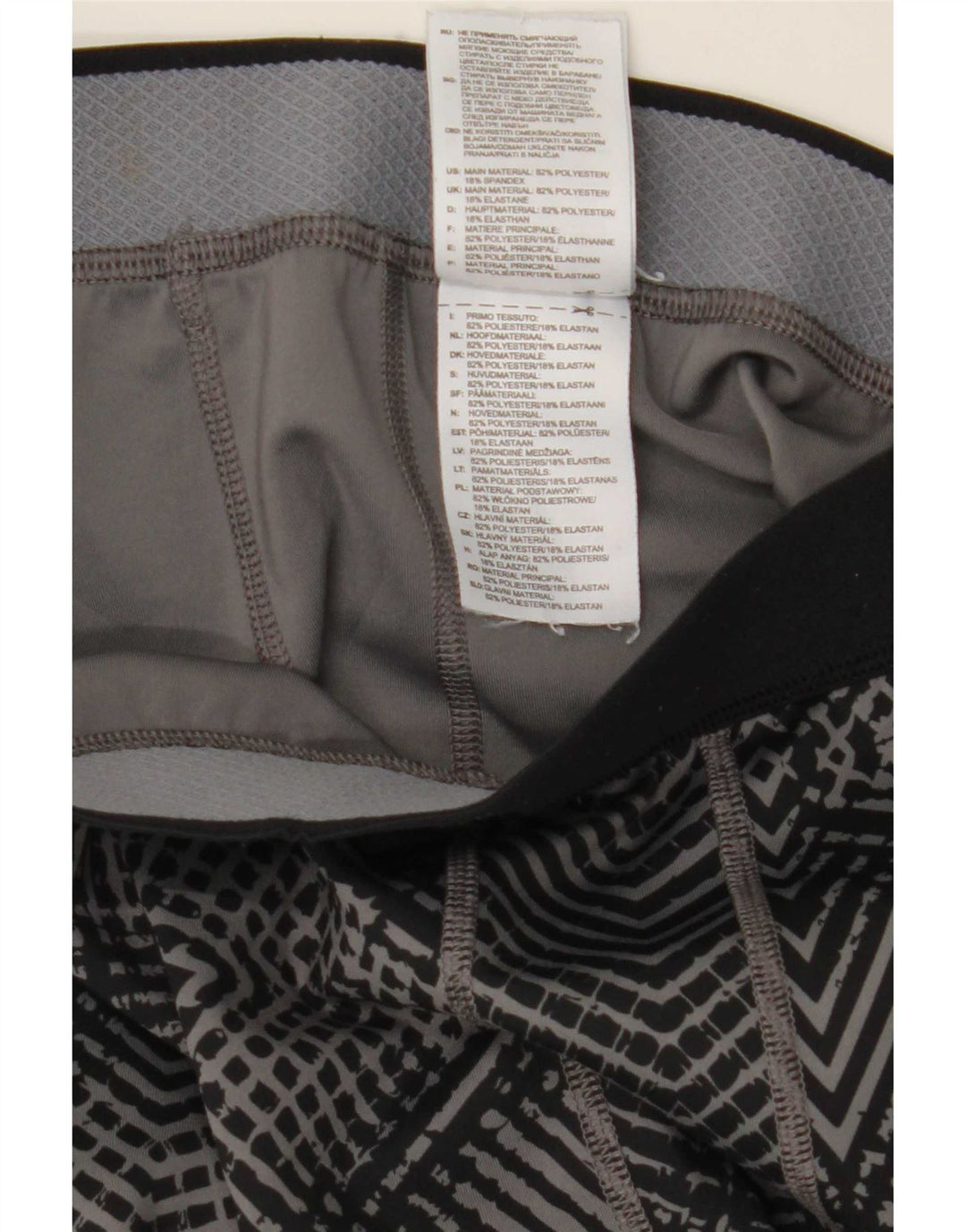 Adidas Leggings Capri para Mujer Reino Unido 8 Pequeño Gris Geométrico Poliéster