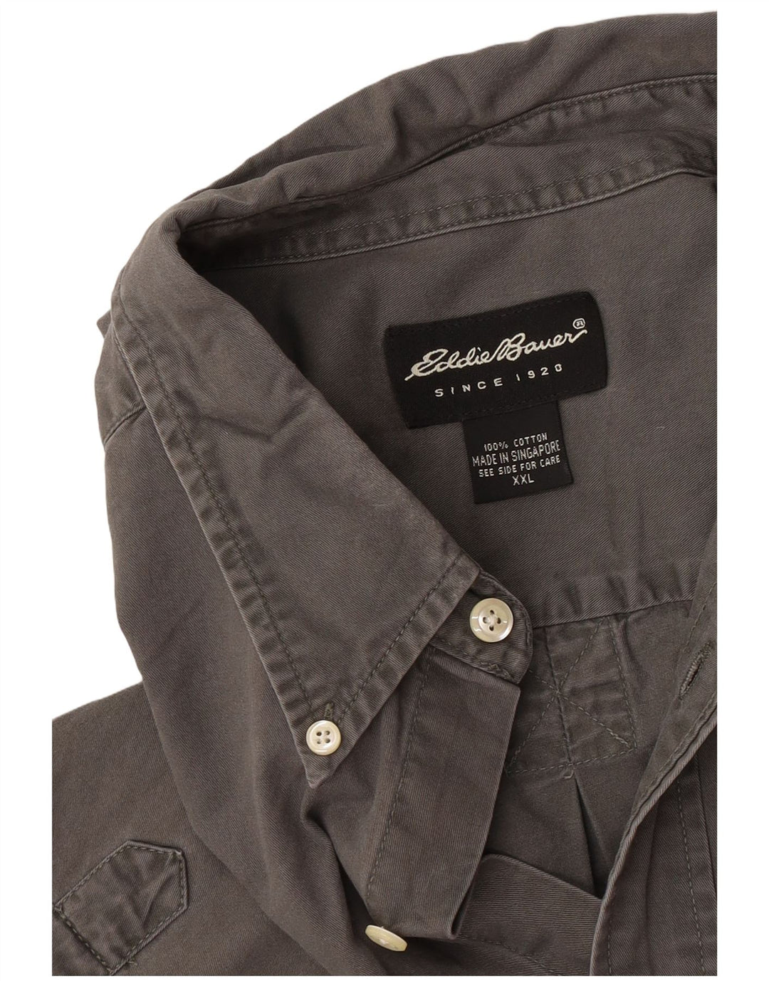 Eddie Bauer Camisa para hombre 2XL Algodón gris