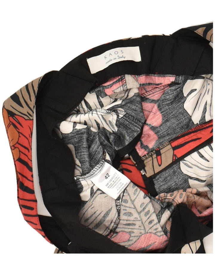 KAOS Womens Crop Blouse Top IT 44 Medium Black Floral Cotton | Vintage Kaos | Thrift | Second-Hand Kaos | Used Clothing | Messina Hembry 