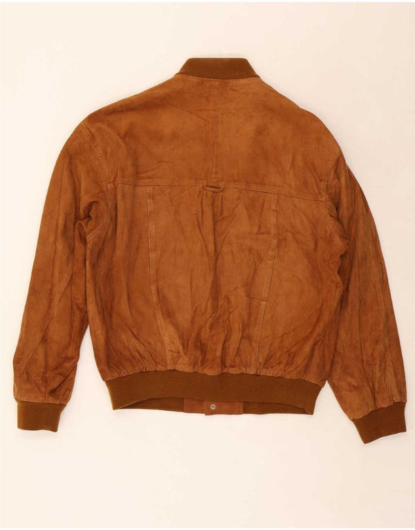 Vintage hombres ante bomber chaqueta IT 50 marrón grande