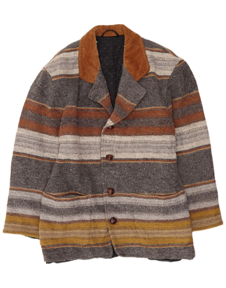 VINTAGE Chaqueta Blazer de 4 botones para hombre Reino Unido 40 Rayas multicolores grandes