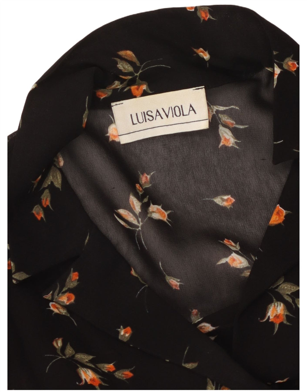 LUISA VIOLA Blusa transparente para mujer UK 20 2XL Negro Floral