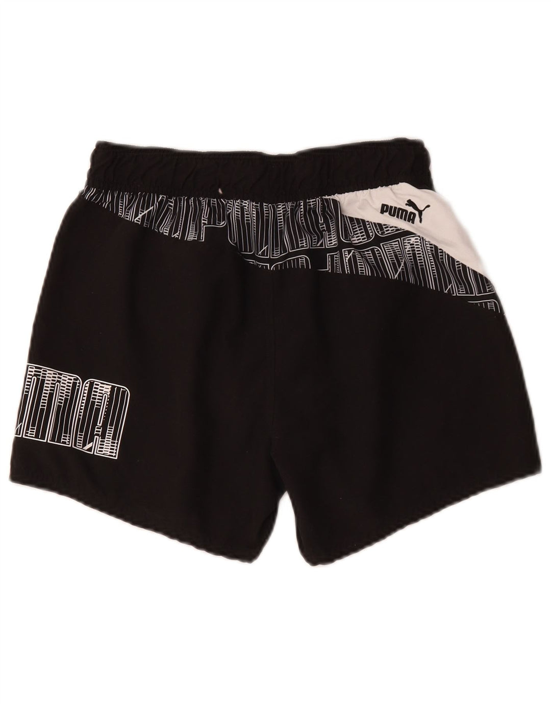 Puma Pantalones cortos deportivos con gráficos para hombre, poliéster color block, pequeño, negro