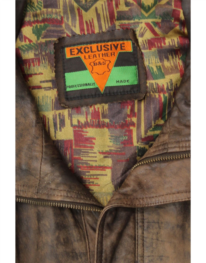 Chaqueta bomber de cuero para hombre exclusiva de B&S UK 42 XL Cuero marrón