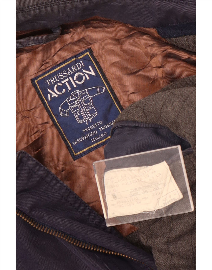 Trussardi Chaqueta utilitaria para hombre IT 48 Medium Azul marino