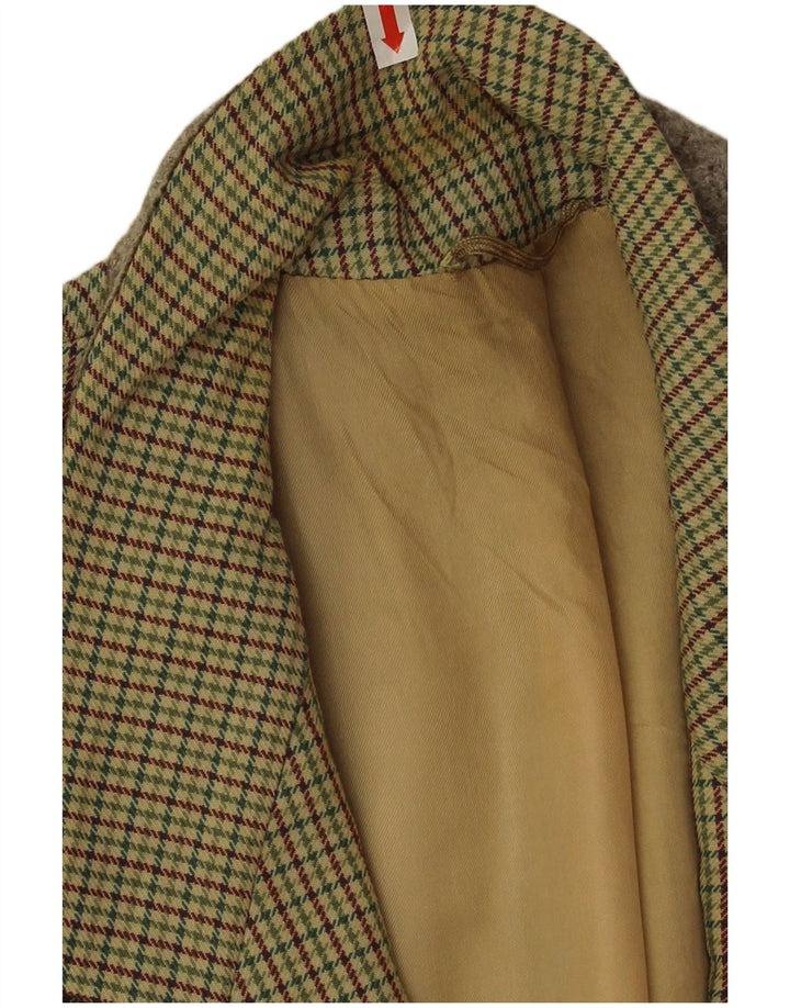 Pierre Laffitte Chaqueta tipo blazer larga para hombre UK 38 Pata de gallo verde medio