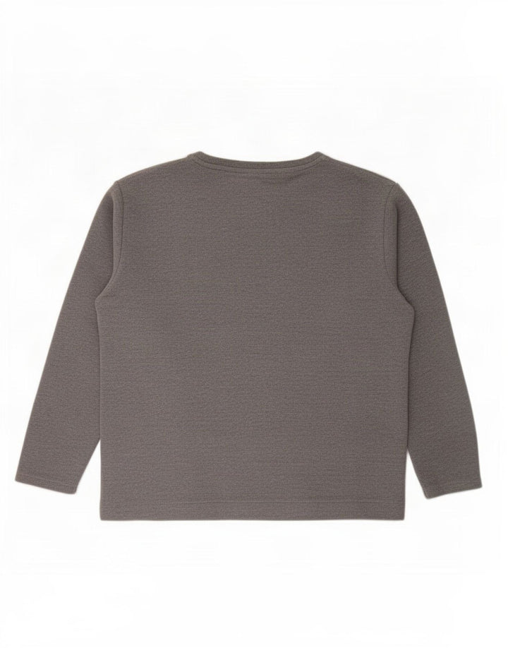 Zara Mujer Top Manga Larga UK 42 Gris Medio