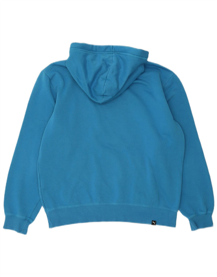 PUMA Mens Graphic Hoodie Jumper Medium Blue Cotton