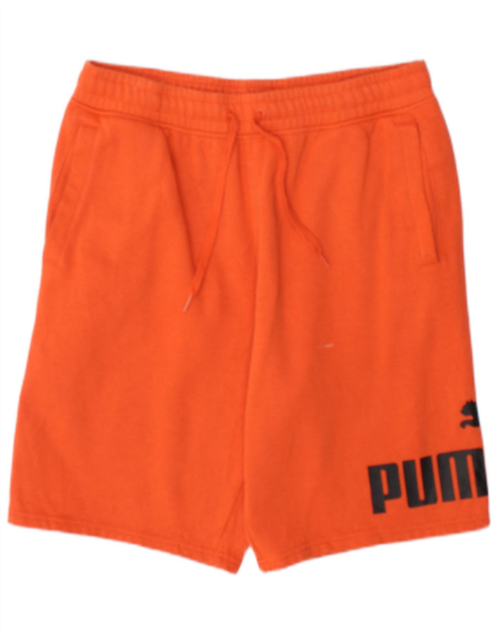 Puma Pantalones cortos deportivos gráficos para hombre de algodón naranja medio