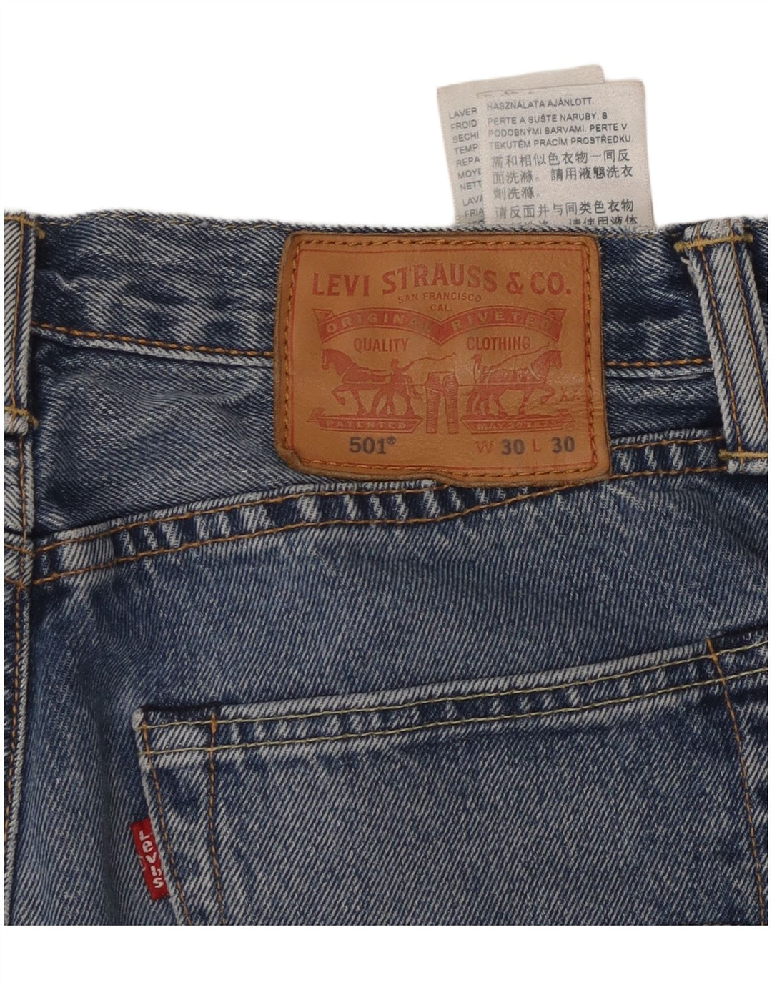 LEVI'S Jeans rectos 501 para hombre W30 L30 Algodón azul