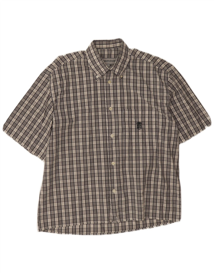 Armata Di Mare Camisa Manga Corta Hombre IT 50 Medium Grey Check