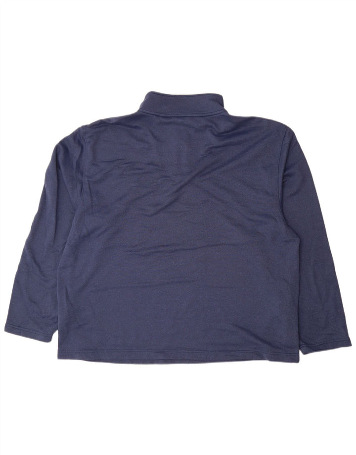 Izod Mens Zip Neck Sudadera Jumper 2XL Azul Marino Poliéster