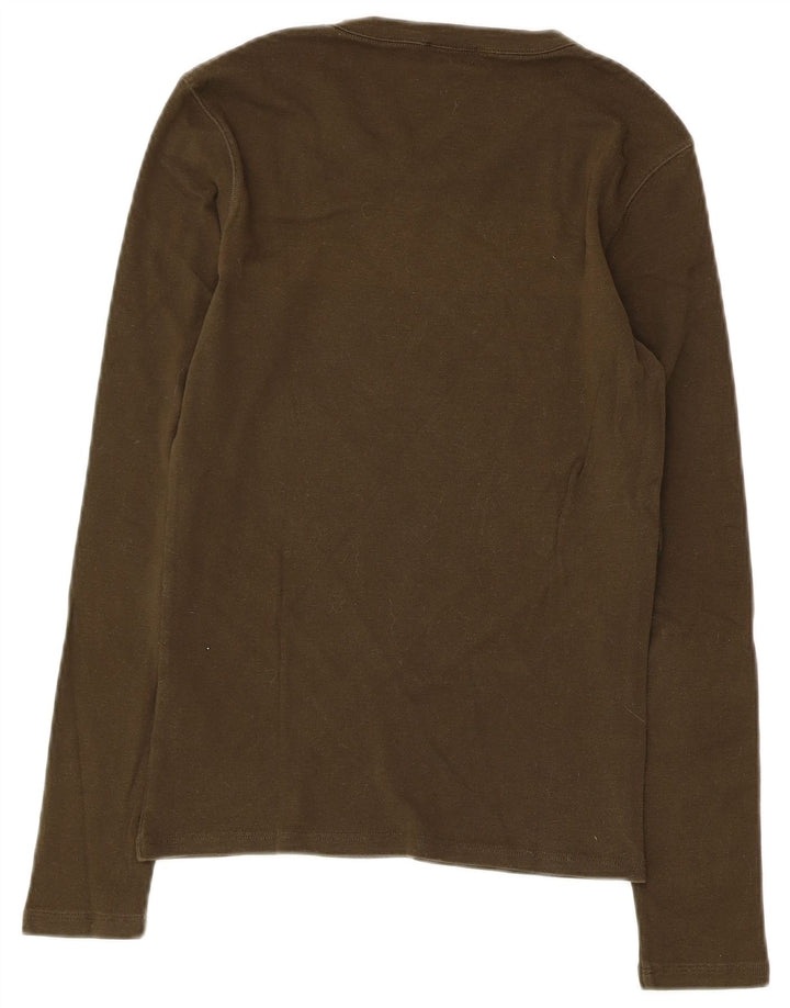 Max & Co. Top gráfico para mujer de manga larga UK 8 Small Algodón caqui