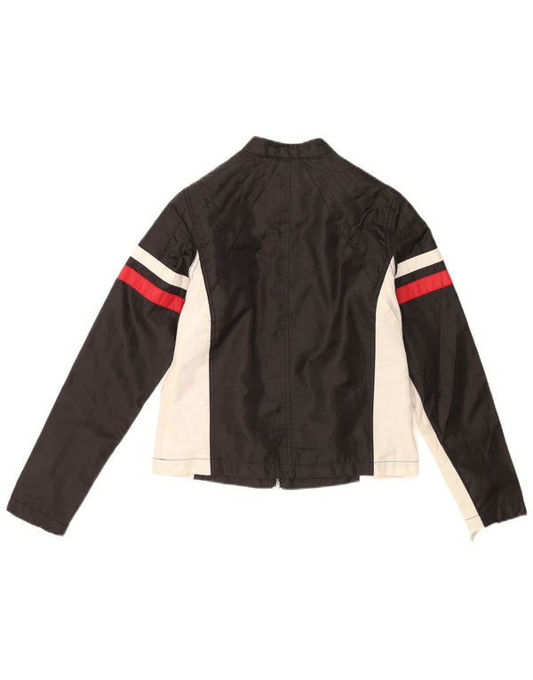Vintage hombres biker chaqueta Reino Unido 36 pequeño bloque de color negro
