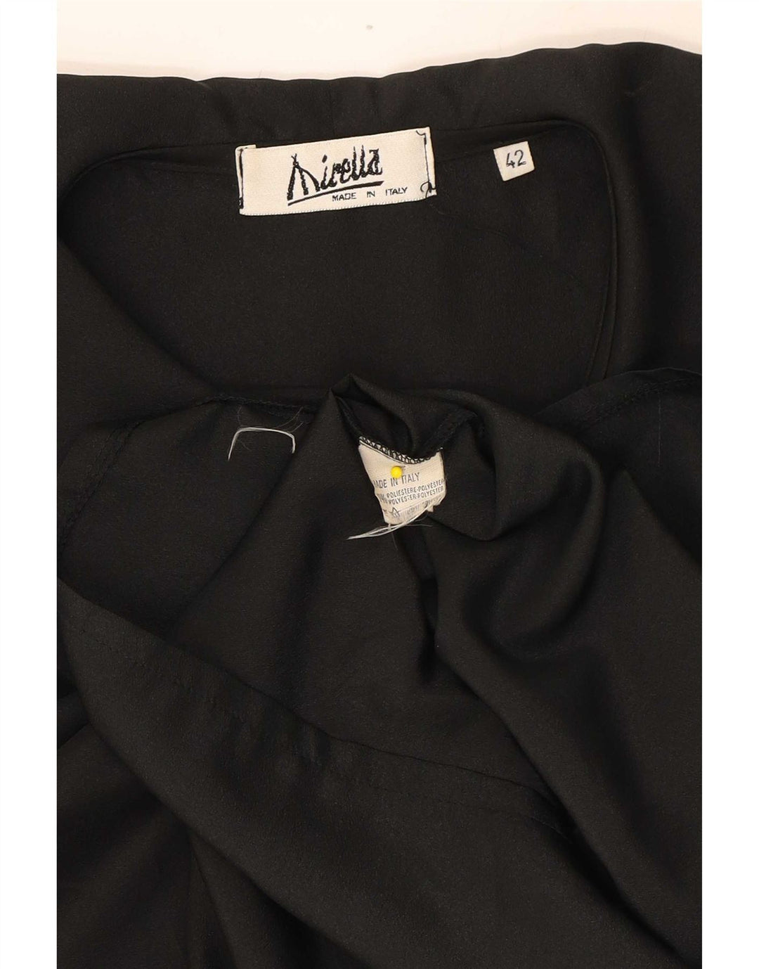 Mirella Blusa camisera con lazo frontal para mujer IT 42 Poliéster negro mediano