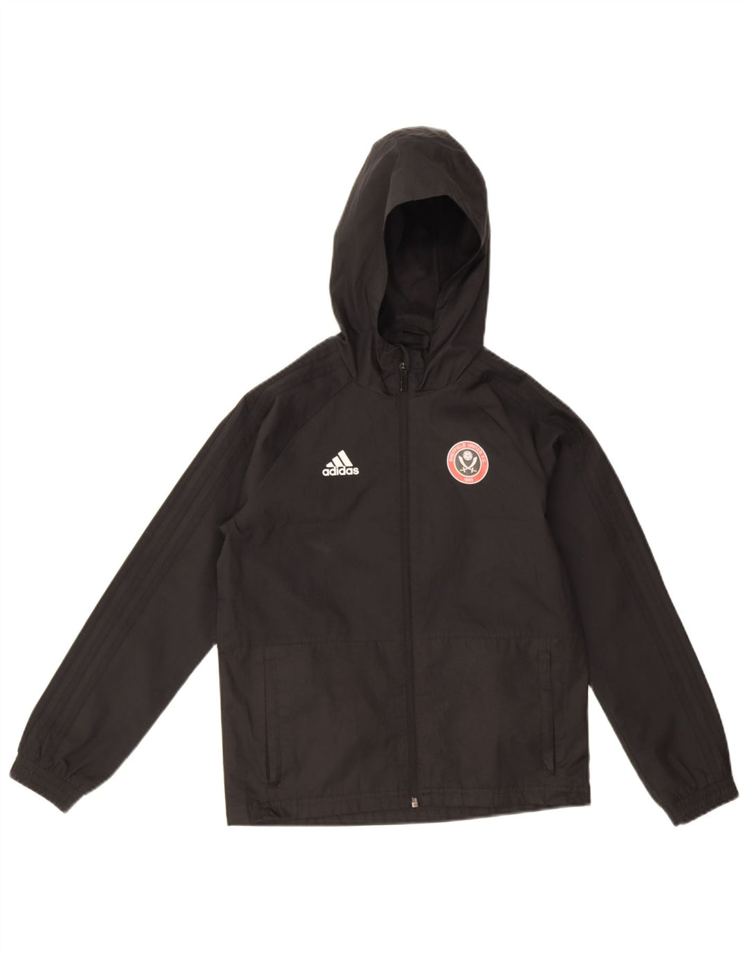 Adidas Chubasquero con capucha para niño 9-10 años Negro Poliéster