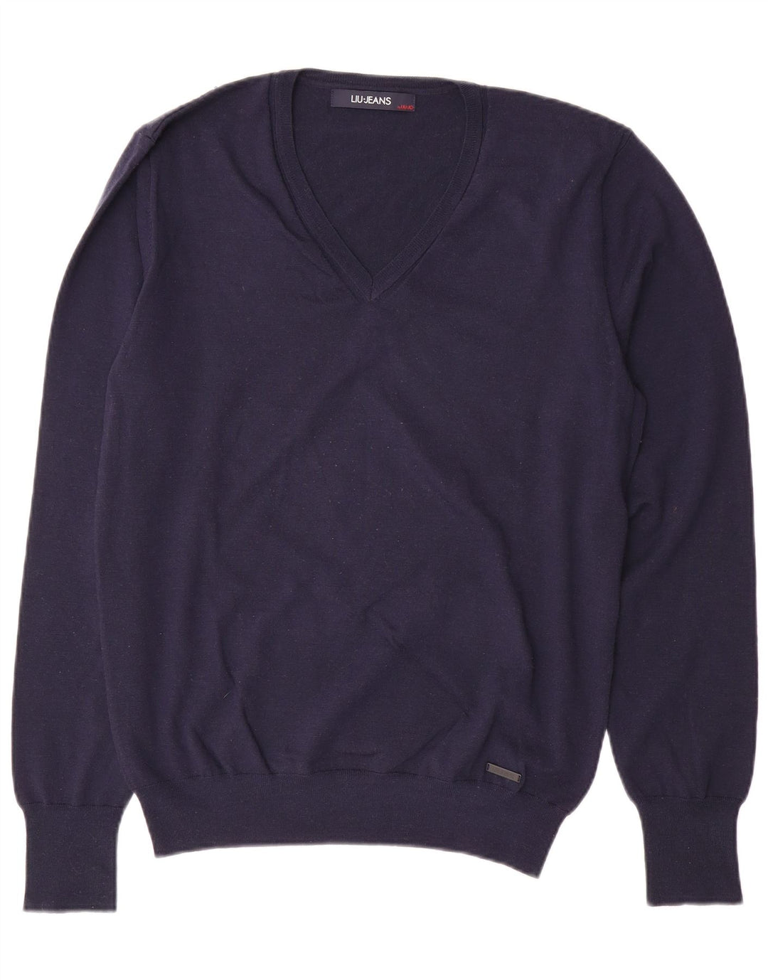 LIU JO Jersey con Cuello en V para Mujer UK 18 XL Lana Azul Marino