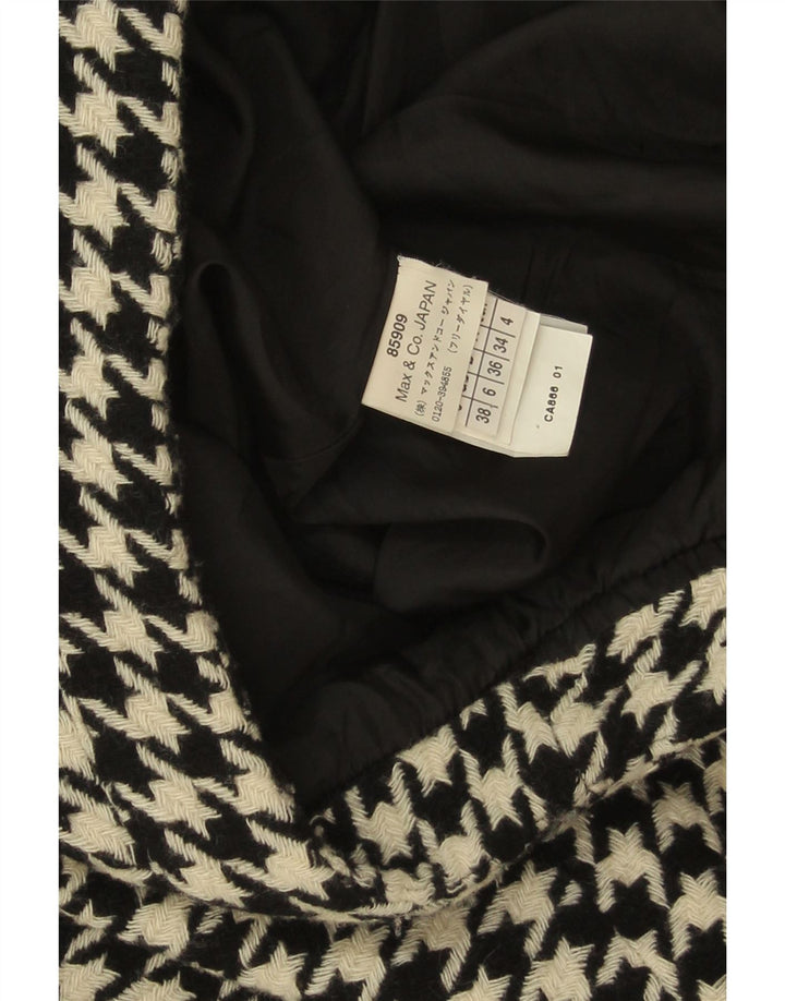 Max & Co. Minifalda para mujer UK 6 XS W28 Lana de pata de gallo negra