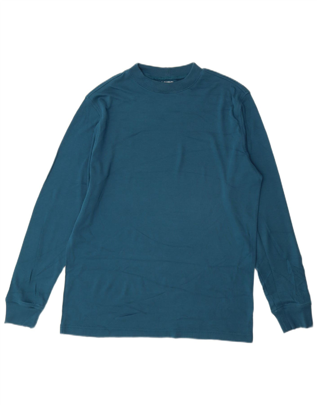Camiseta Lands End Hombre Manga Larga Algodón Azul Medio