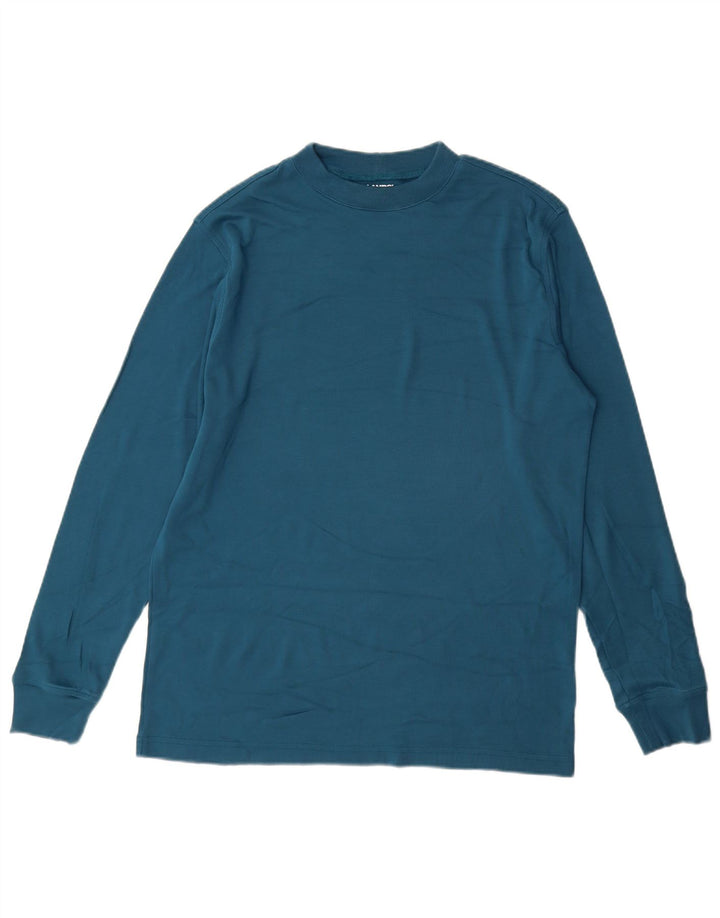 Camiseta Lands End Hombre Manga Larga Algodón Azul Medio