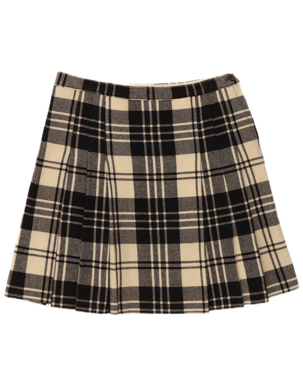 Vintage mujer mini falda W26 pequeño cuadros negros