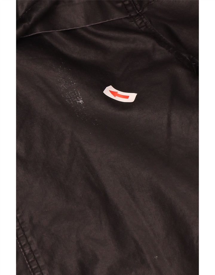 Zara Mujer Chaqueta De Algodón Encerado Con Capucha Reino Unido 44 Mediano Negro