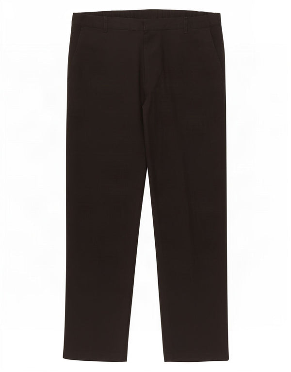 Marks & Spencer Mens Straight Suit Trousers W36 L30 Black Polyester