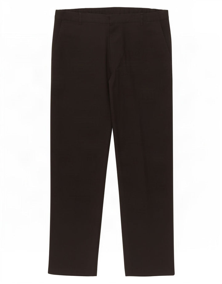 Marks & Spencer Pantalón de traje recto para hombre W36 L30 Poliéster negro