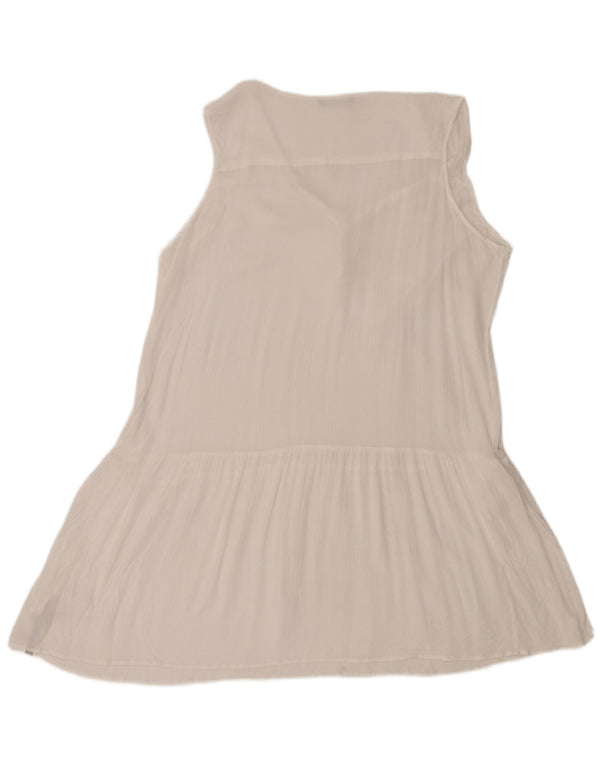 Marks & Spencer Vestido acampanado sin mangas para mujer UK 40 XL Viscosa blanca