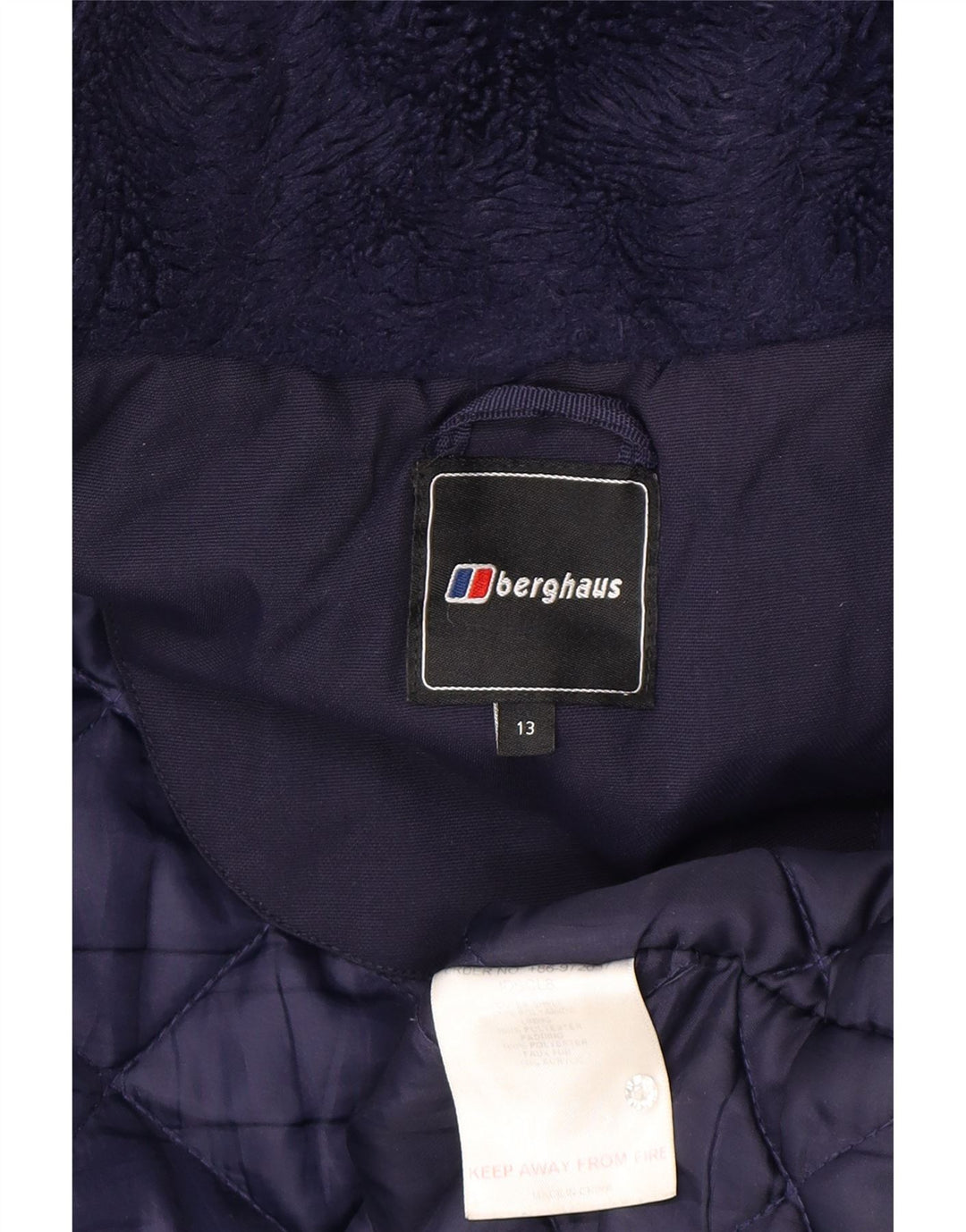 Berghaus Chaqueta acolchada con capucha para niño 12-13 años Azul marino Poliamida