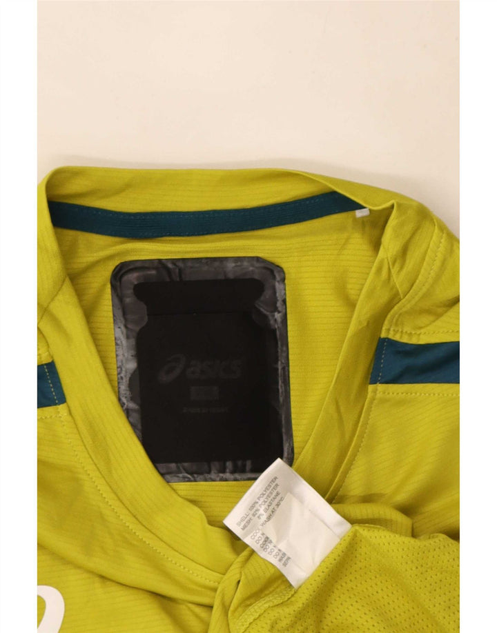 Asics Camiseta gráfica para hombre Top 2XL Amarillo Colorblock Poliéster