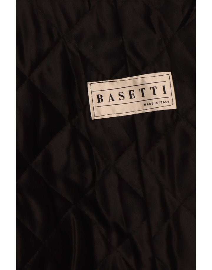 Basetti Abrigo de cuero para mujer UK 44 Mediano Negro