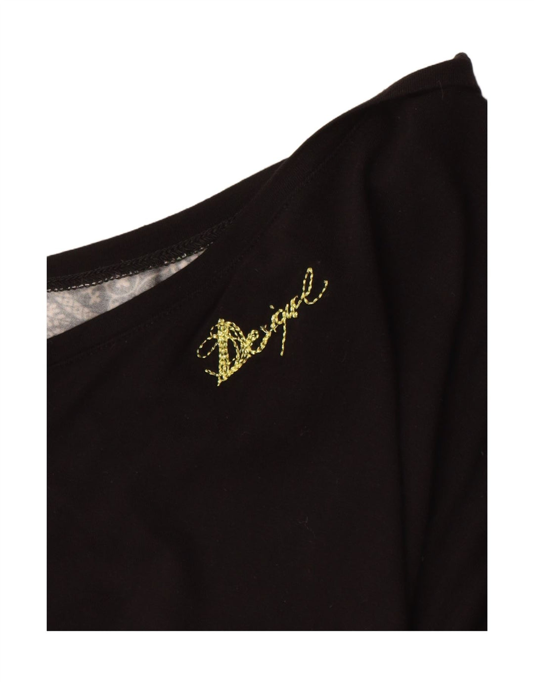 DESIGUAL Camiseta gráfica para mujer Top UK 44 Medium Black Floral