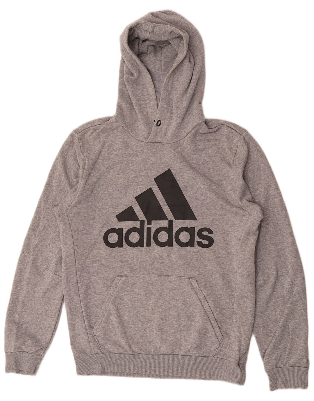 Adidas Hombre Sudadera Con Capucha Gráfica Jersey Pequeño Gris Algodón