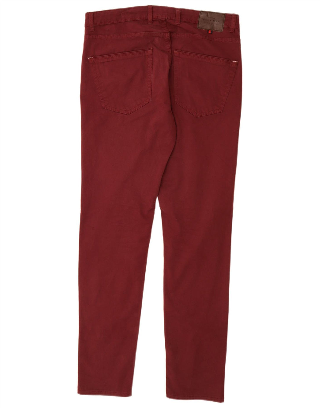 ZARA Pantalón casual ajustado para hombre EU 38 Small W30 L32 Algodón burdeos